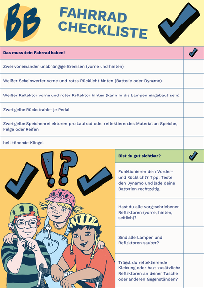 Fahrrad Checkliste für Kinder (kostenloser Download)